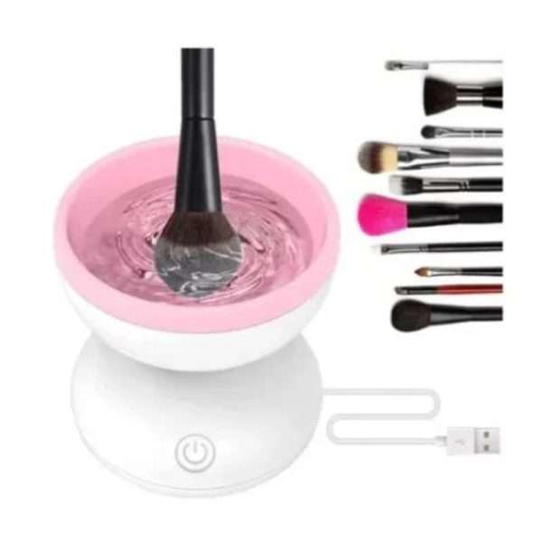 Máquina Limpiadora De Brochas De Maquillaje Blanco-Rosa